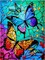 Butterfly Pattern Diamond Painting with Full Drill Diamond Dots (Colorful) 16 x 12 x 0.5 inches